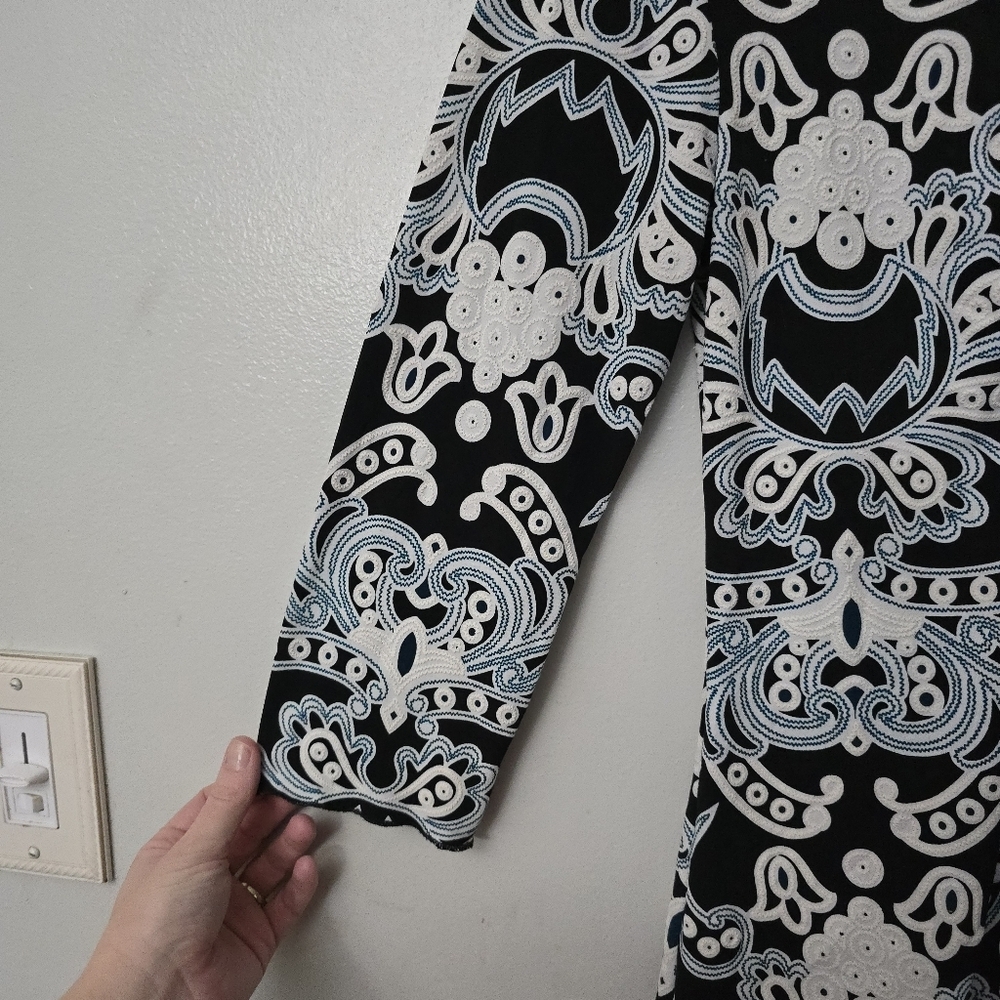 Wrapper Vintage Top Y2K Cinched Bust Size S/M Black White Textured Slinky - Picture 4 of 10